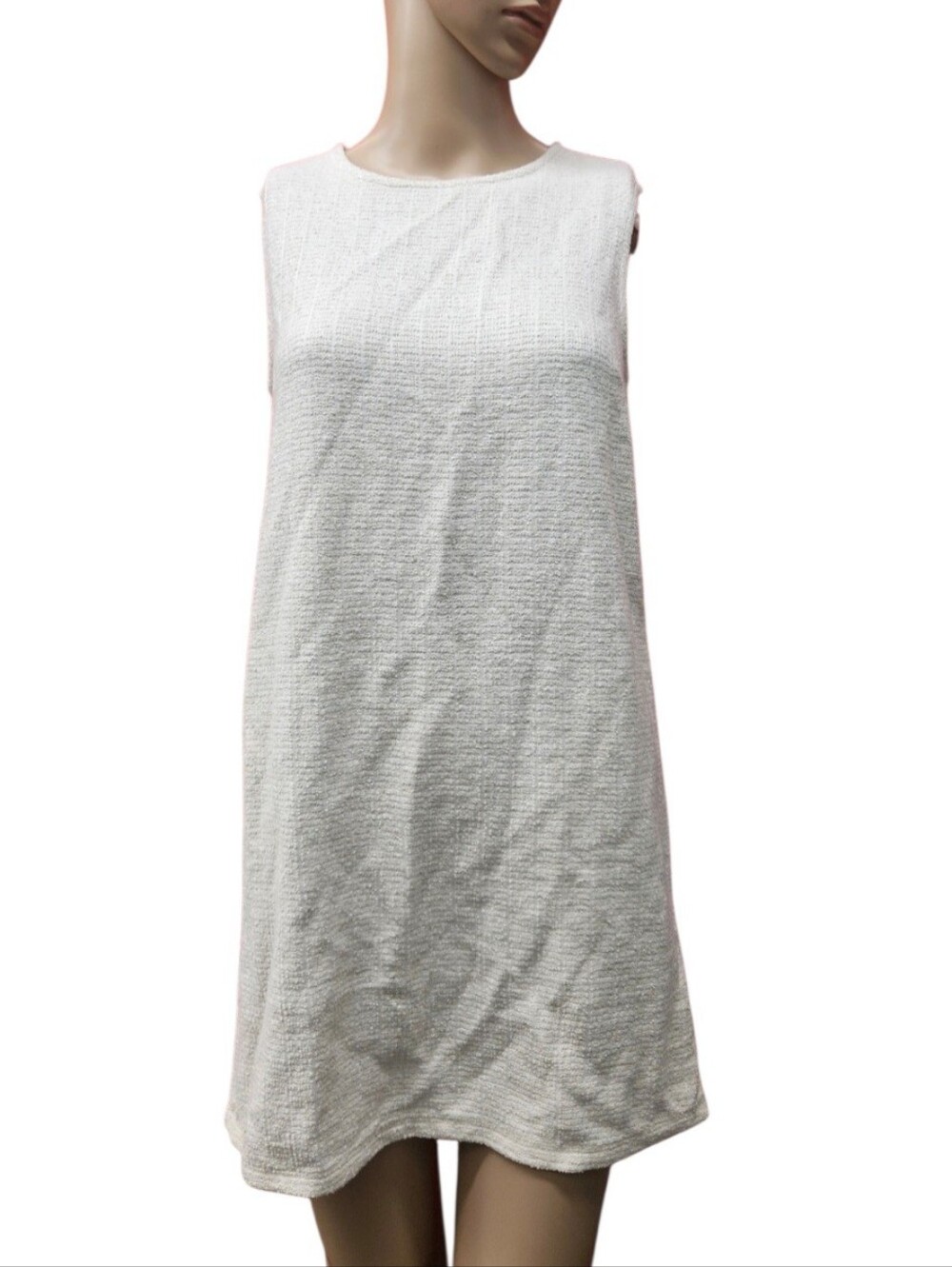 Mango (MNG) Cream Tweed Sleeveless Shift Dress